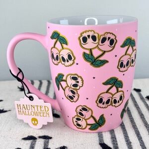 NEW Haunted Halloween Skull Cherries Halloween Mug